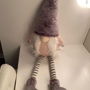 Plush Gnome with Striped Legs